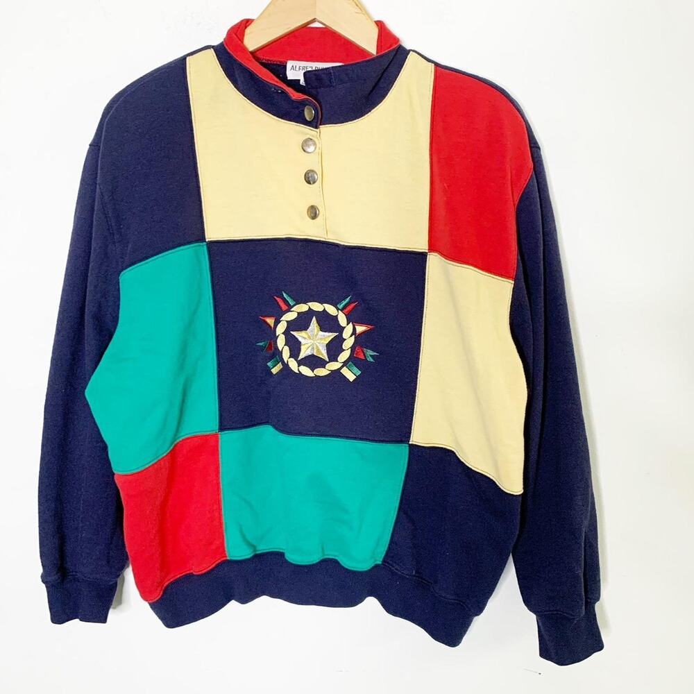 SZ L Alfred Dunner Multicolor Grannycore Vintage Pullover Sweater